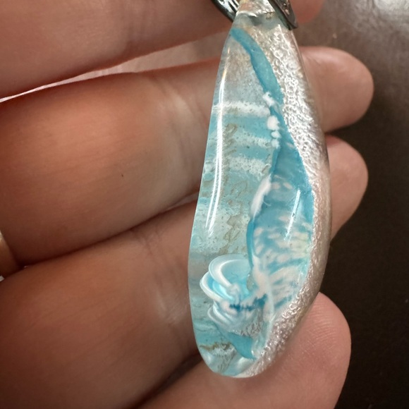 Glass Art ‘90’s vintage Pendant with cord from the 1990’s - Picture 4 of 7